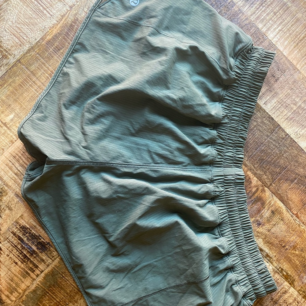 Lululemon Army Green Low Rise Lined Shorts